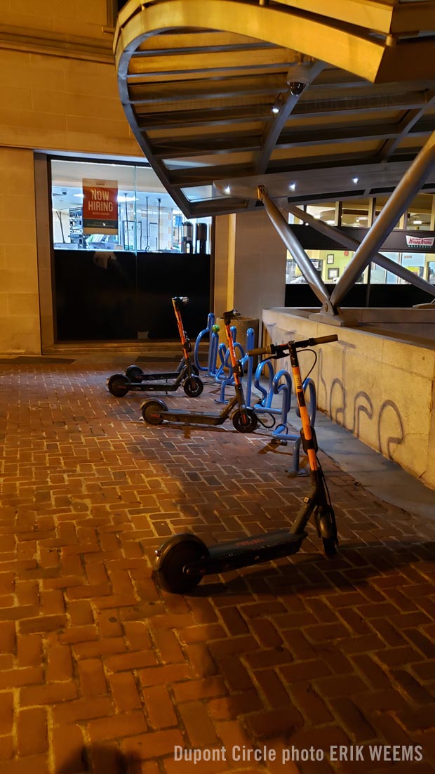 Electric Scooters at Dupont Metro Station Electric Scooters at Dupont Metro Station